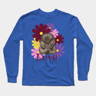 Love. Otter with flowers. Long Sleeve T-Shirt